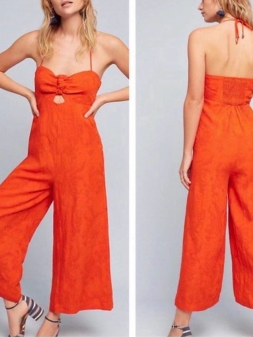 Monteau Los Angeles jumpsuit features a wide-leg design and a cinch waist Sz S
